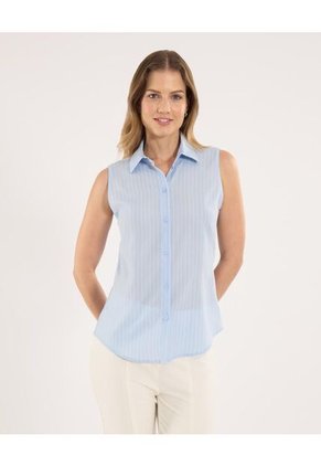 Camisa Para Mujer Manga Sisa Color Celeste Marca Ostu #40010316