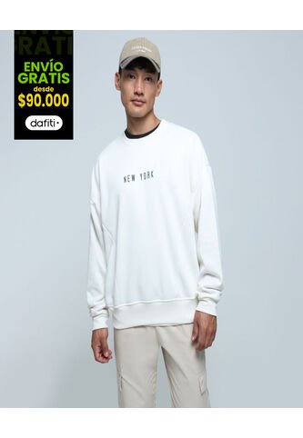 Buzo Para Hombre Cuello Redondo Color Crema Marca Ostu #60060425 Ostu