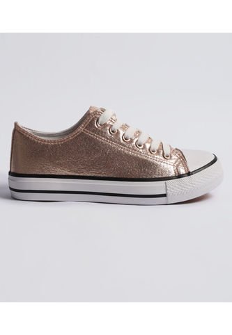 Tenis Para Mujer Canvas Color Dorado Marca Ostu #40720146 Ostu