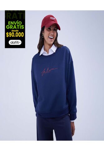 Buzo Para Mujer Cuello Redondo Color Azul  Marca Ostu #40060377 Ostu