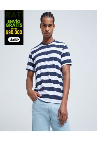 Camiseta Para Hombre Manga Corta Color Azul Oscuro Marca Ostu #60091173 Ostu