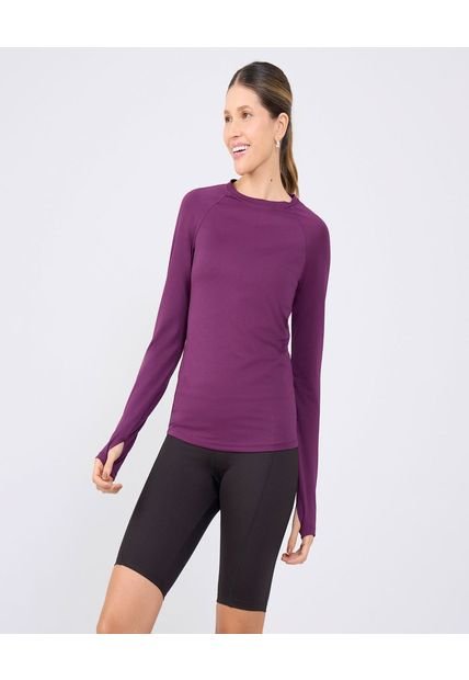 Camiseta Para Mujer Manga Larga Cuello Redondo Color Morado Marca Ostu #40092282