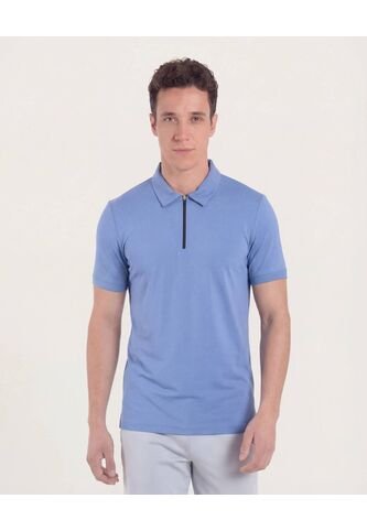 Polo  Para Hombre Cuello Maquina Sin Bolsillo Color Azul Marca Ostu #60110795 Ostu