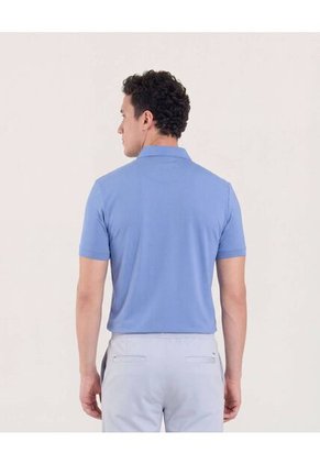 Polo  Para Hombre Cuello Maquina Sin Bolsillo Color Azul Marca Ostu #60110795