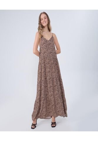 Vestido Para Mujer M/Sisa Largo Color Camel Marca Ostu #40170315 Ostu