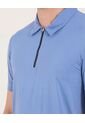 Polo  Para Hombre Cuello Maquina Sin Bolsillo Color Azul Marca Ostu #60110795 de Ostu