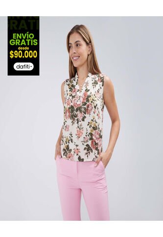 Blusa Para Mujer Manga Sisa Color Crema Marca Ostu #40121010 Ostu