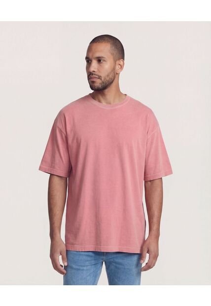 Camiseta  Para Hombre Manga Corta Cuello Redondo Color Coral Marca Ostu #60091673