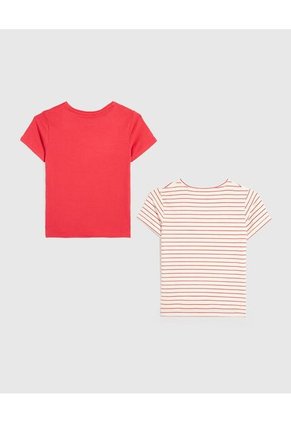 Camiseta Infantil Niña Manga Corta Cuello Redondo Color Rojo Marca Ostu #90090289