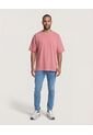 Camiseta  Para Hombre Manga Corta Cuello Redondo Color Coral Marca Ostu #60091673 de Ostu