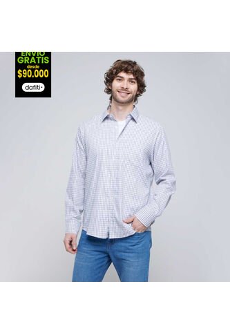 Camisa Para Hombre Manga Larga Con Bolsillo Color Gris  Marca Ostu #60010669 Ostu