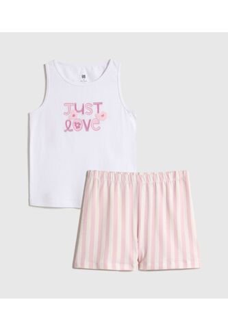 Pijama Infantil Niña M/S P/C Color Blanco Marca Ostu #90040083 Ostu