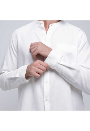 Camisa Para Hombre Manga Larga Con Bolsillo Color Crema Marca Ostu #60010721