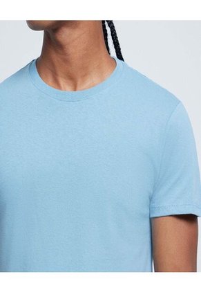 Camiseta Para Hombre Manga Corta Color Azul Medio Marca Ostu #60091105