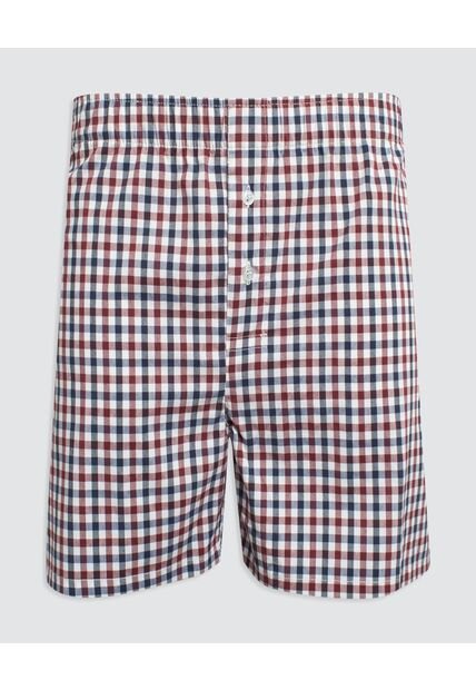 Boxer Para Hombre Bragueta Largo Algodón Color Vino Marca Ostu #60000304