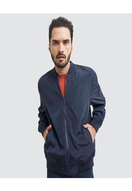 Chaqueta Para Hombre Bomber Color Azul  Marca Ostu #60080087