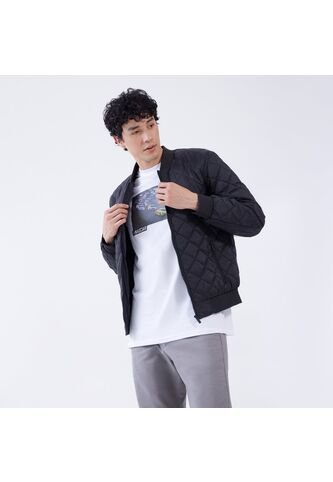 Chaqueta Para Hombre Bomber Color Negrocarbon Marca Ostu #60080107 Ostu