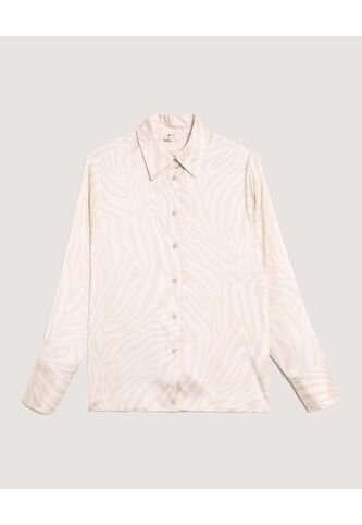 Camisa  Para Mujer Manga Larga Color Beige Marca Ostu #40010345 Ostu
