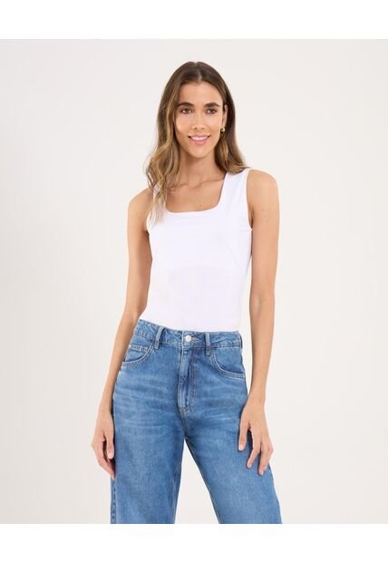 Top Para Mujer Cuello Redondo Color Blanco Marca Ostu #40220409