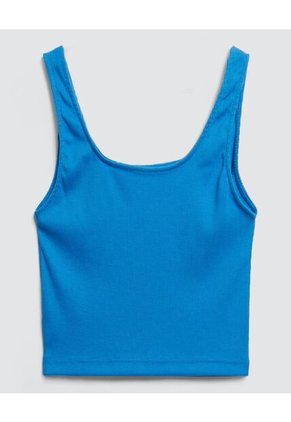 Crop Top Para Mujer Manga Sisa Color Azul  Marca Ostu #40091645