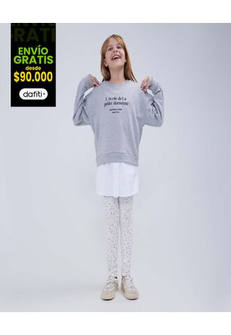 Buzo Para Niña Cuello Redondo Color Gris  Marca Ostu #90060103 Ostu