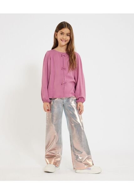 Jean Para Niña Wide-Leg Color Azul Claro Marca Ostu #90160082