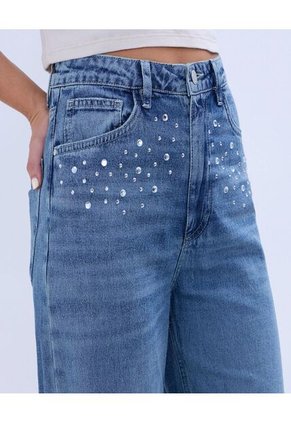 Jean Para Mujer Wide-Leg Color Azul Medio Marca Ostu #40160499