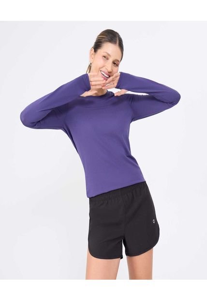 Camiseta Para Mujer Manga Larga Cuello Redondo Color Morado Marca Ostu #40092400
