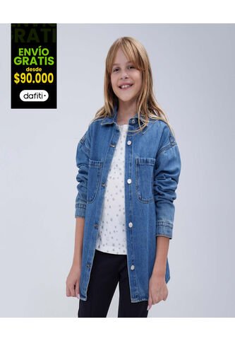 Camisa Para Niña Manga Larga Color Azul  Marca Ostu #90010009 Ostu