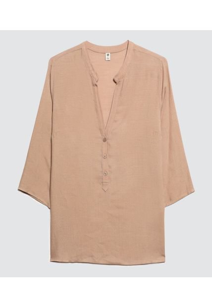 Blusa Para Mujer Manga 3/4 Color Beige Marca Ostu #40121032