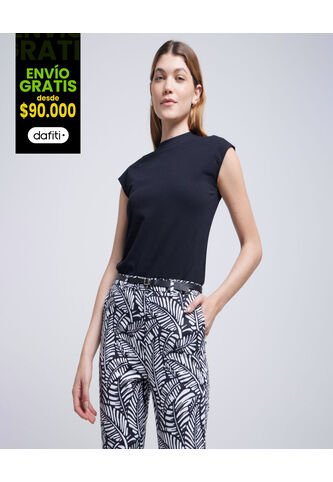 Camiseta Para Mujer Manga Corta Color Negro Marca Ostu #40092144 Ostu