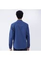 Camisa Para Hombre Manga Larga Sin Bolsillo Cuello Neru Color Azul  Marca Ostu #60010592 de Ostu