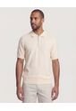 Polo  Para Hombre Cuello Tejido Sin Bolsillo Color Crema Marca Ostu #60110879 de Ostu