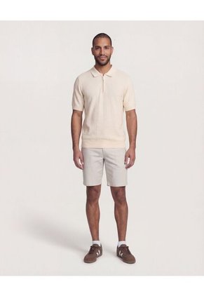 Polo  Para Hombre Cuello Tejido Sin Bolsillo Color Crema Marca Ostu #60110879