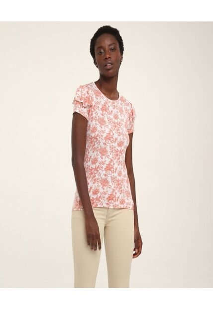 Camiseta Para Mujer Manga Corta Color Naranja Marca Ostu #40091489