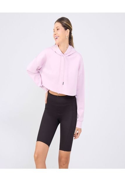 Crop Top Para Mujer Hoodie Color Rosa Marca Ostu #40060415