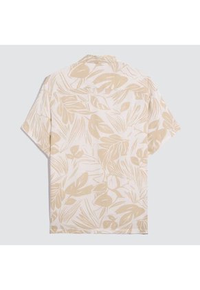 Camisa Para Hombre Manga Corta Sin Bolsillo Cuello Abierto Color Beige Marca Ostu #60010783