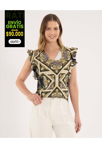 Blusa Para Mujer Manga Sisa Color Blanco Marca Ostu #40120489 Ostu