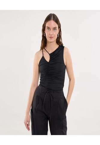 Camiseta Para Mujer Manga Sisa Cuello Redondo Color Negro Marca Ostu #40092497 Ostu