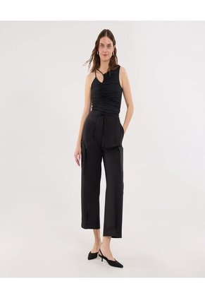 Camiseta Para Mujer Manga Sisa Cuello Redondo Color Negro Marca Ostu #40092497