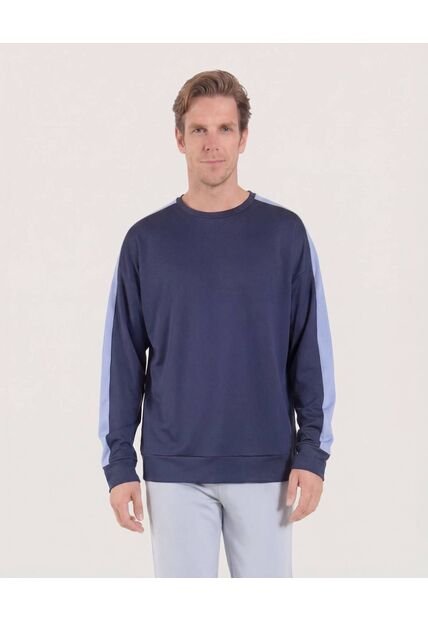 Buzo  Para Hombre Cuello Redondo Color Azul Marca Ostu #60060596