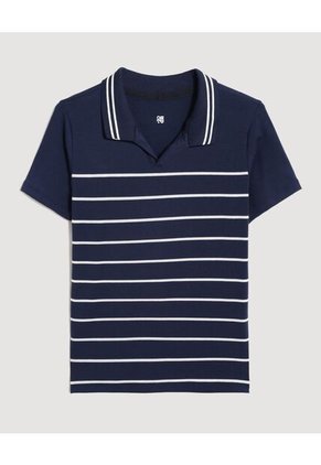 Polo Infantil Niño Manga Corta Color Azul Marca Ostu #80110119