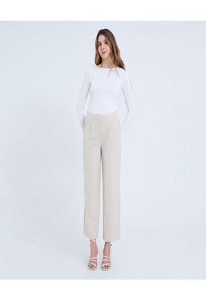 Camiseta Para Mujer Manga Larga Cuello Redondo Color Crudo Marca Ostu #40092411