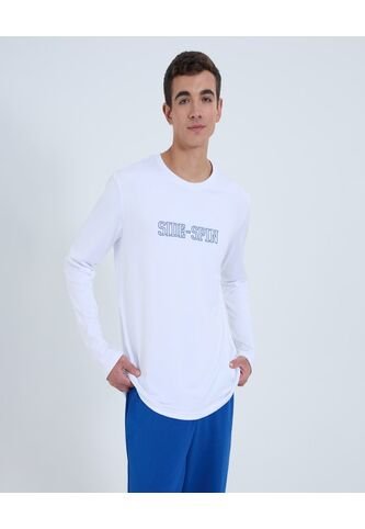 Camiseta Para Hombre Manga Larga Cuello Redondo Color Blanco Marca Ostu #60091638 Ostu