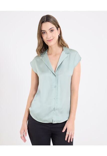 Camisa  Para Mujer Manga Corta Color Verde Marca Ostu #40010348