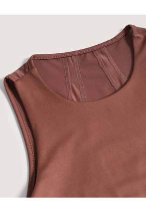 Camiseta Para Mujer Crop Top Color Café Marca Ostu #40092546