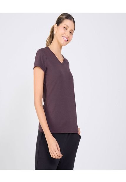 Camiseta Para Mujer Manga Corta Color Café  Marca Ostu #40092274