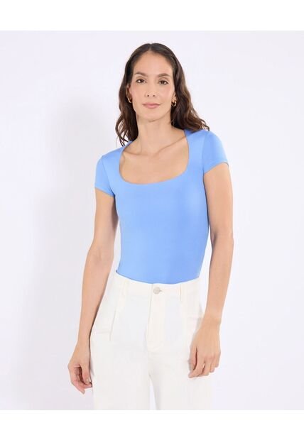 Body  Para Mujer Manga Corta Color Azul Marca Ostu #40200219