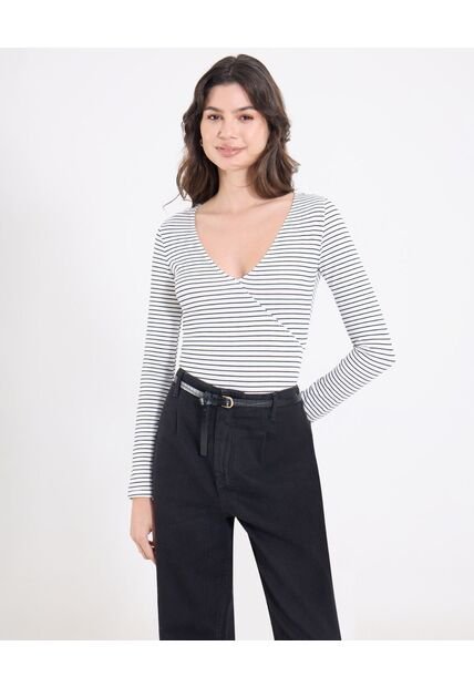 Body  Para Mujer Manga Larga Color Azul Marca Ostu #40200226