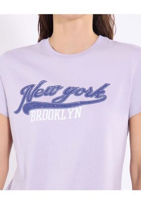 Camiseta  Para Mujer Manga Corta Cuello Redondo Color Lila Marca Ostu #40092615